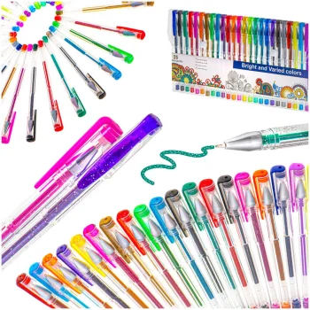 Colored Gel Pens Set, 25 pcs