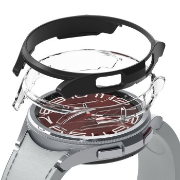 Ringke Slim Case 2-Pack for Samsung Galaxy Watch 6 Classic 43mm, Black/Clear