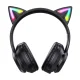 Onikuma B90 Wireless Gaming Headphones with Cat Ears, Black