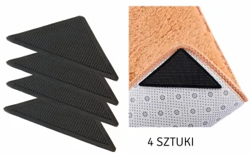 Anti-slip pad set for rugs and runners, 8 pcs, black