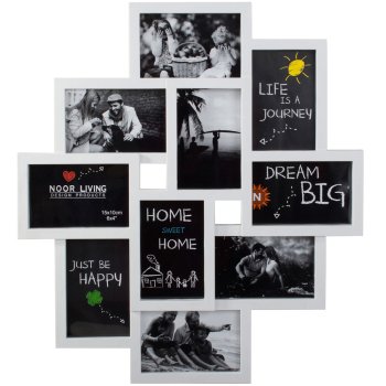 Large 3D Multi Photo Frame Collage for 10 Pictures 10x15cm, White