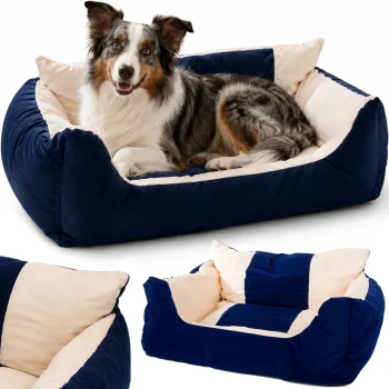 Soft Pet Bed for Dogs and Cats Size L (75x56x25 cm), with Waterproof Bottom