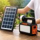 Multifunctional LED Camping Lamp with Solar Panel, FM Radio & Bluetooth, Black/Orange