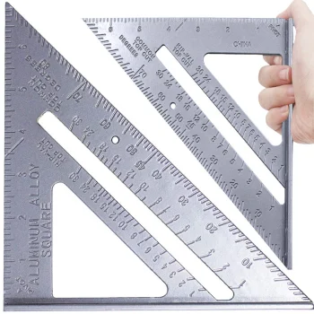 Aluminum Rafter Carpenter Square with Base 180 mm, Grey