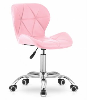 Avola Swivel Office Chair with Wide Backrest in Faux Leather, Pink