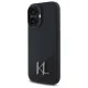 Karl Lagerfeld iPhone 16 Case Silicone Shadow Metal Initial MagSafe, Black