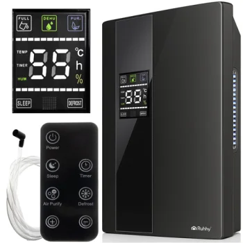 Ruhhy 26626 Dehumidifier and Air Purifier, Black