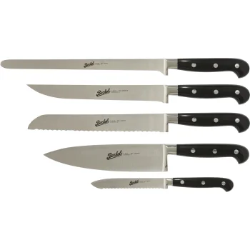 Berkel Adhoc 5-Piece Knife Set, Glossy Black / Silver