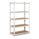 Humberg 4841 metāla noliktavas plaukts 150x75x30 cm, balts