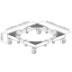 Maclean MC-118 B Universal Mobile Base for Home Appliances, 500-700mm, 200kg, Black