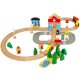Wooden Train Set with Tracks and Station 50 Pieces