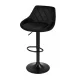 ModernHome Swivel Bar Stool with Adjustable Height and Footrest, Black Velvet