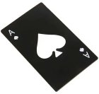 Ace of Spades Bottle Opener, Credit Card Size Wallet Tool, Black