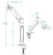 ARCTIC X1-3D Gas Spring Monitor Arm Up to 43\" 10kg