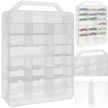 Kruzzel Toy Car Storage Case and Shelf, 46 Compartments