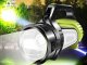 Rechargeable LED spotlight flashlight with power bank, black-green
