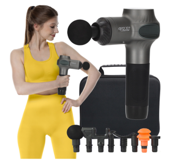 4FIZJO MASSAGE GUN ACTIVE Relaxing Muscle Massager with 8 Nozzles, Wireless Massage Device