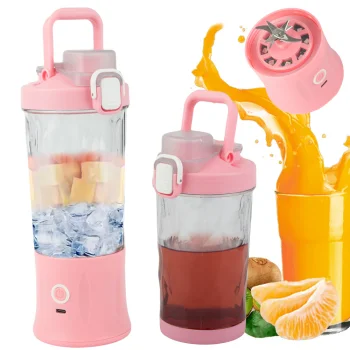 Portable Wireless Smoothie Blender and Ice Crusher 600ml USB-C, Pink