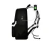 Black Youth Backpack with Reflective Graphics and USB Port