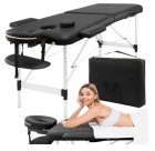 4FIZJO Foldable Aluminum Massage Table 2 Sections, Black