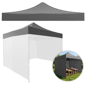 Replacement Canopy for Garden Gazebo 3x3m MultiGarden 420D PVC, Grey