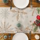 Christmas Table Runner with Snowflakes 33x183 cm, White and Gold