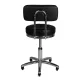 Cosmetic Stool AM-877 with Backrest, Black