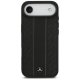 Mercedes Leather Laurel Leaves Stripes MagSafe Case for iPhone 17 Air, Black