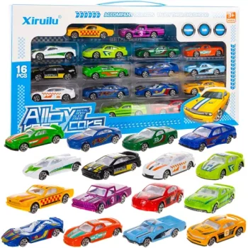 Kruzzel 20352 Metal Toy Car Set 1:64, 16 pcs