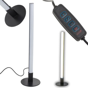 Modern LED Desk Lamp 40cm, Dimmable Table Light with 3 Color Modes, Black