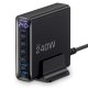 Зарядная станция 240W GaN Tech-Protect DC240W-GaN 6 портов Черная
