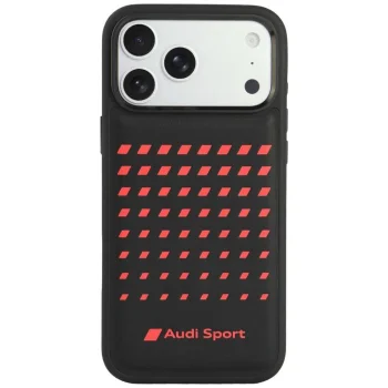 Audi Sport Synthetic Leather MagSafe Case for iPhone 18 Pro Max / 17 Pro Max, Black