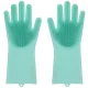 Silicone Dishwashing Gloves with Scrubber, 2 pcs
