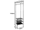 Corner Hall Tree with Shoe Shelves, Metal Coat Rack Stand for Entryway