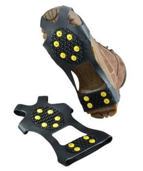 Ice Cleats with 20 Spikes for Shoes and Boots, EU 41-47, Black Yellow