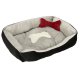 Soft Dog Bed Cat Cushion Sofa Lounger 60 x 45 cm, Grey & Black