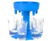 Alcohol and Beverage Dispenser with 6 Shot Glasses (50ml), Assorted Colors