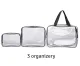 Set of Transparent Cosmetic Bags, 3 pcs, black