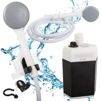 Portable Camping Shower with Rechargeable Battery Pump for Travel