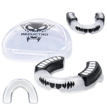 Single Mouthguard for Boxing and MMA with Storage Case, Black/Clear