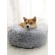Fluffy Calming Donut Pet Bed for Dogs and Cats, Grey