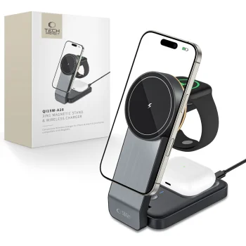 Tech-Protect QI15W-A28 MagSafe 3-in-1 Wireless Charger Stand - Black