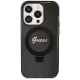 Guess iPhone 14 Pro Max Case Ring Stand Script Glitter MagSafe, Black