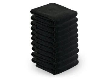 Microfiber Towels 73 x 40 cm, 10 Pcs, Black