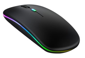Rechargeable Wireless Mouse with RGB Lighting, Black