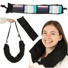 Stuffable Travel Neck Pillow with Storage Compartment, Black
