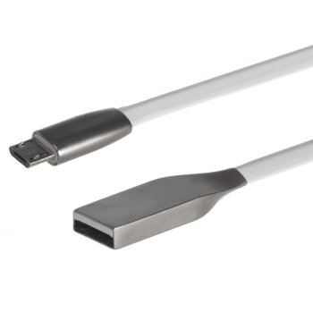 Maclean MCTV-833W Flat Micro-USB Cable, 1m, White