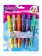 Glitter Tattoo Gel Pens Set, 6 Colours with Stencils