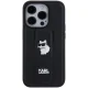 Karl Lagerfeld iPhone 15 Pro Case Gripstand Saffiano Choupette Pins, Black