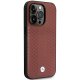 BMW iPhone 14 Pro Max vāciņš Leather Diamond Pattern MagSafe Bordo